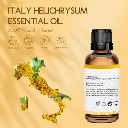 Pure Organic Helichrysum Essential Oil for Skin and Diffuser - 100% Natural 1 Oz
| Helichrysum Essential Oil Roll On fo