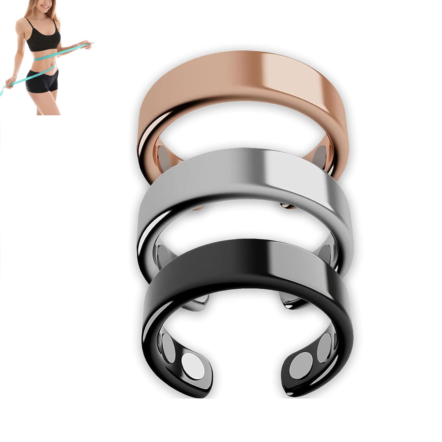 Anti Snoring Magnetic Rings for Women - Auvulis Migraine Ring, Lymphatic Magnetic Therapy, Adjustable Fatigue Relief Sl